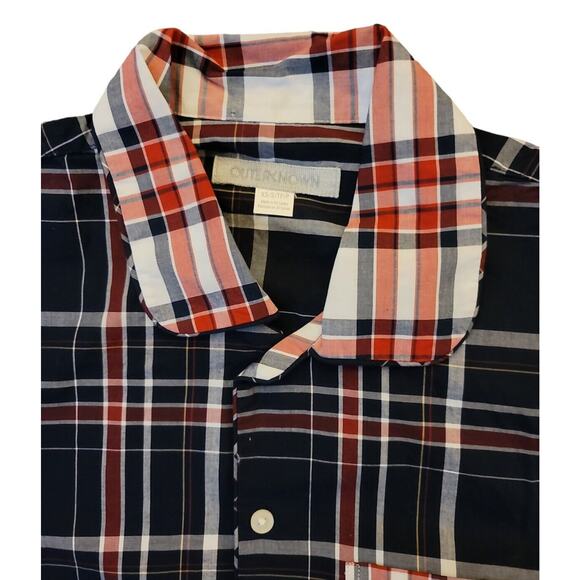 OUTERKNOWN Long Sleeves Button Up Shirt Men’s Size XS/S Plaid Organic Cotton - Picture 4 of 4